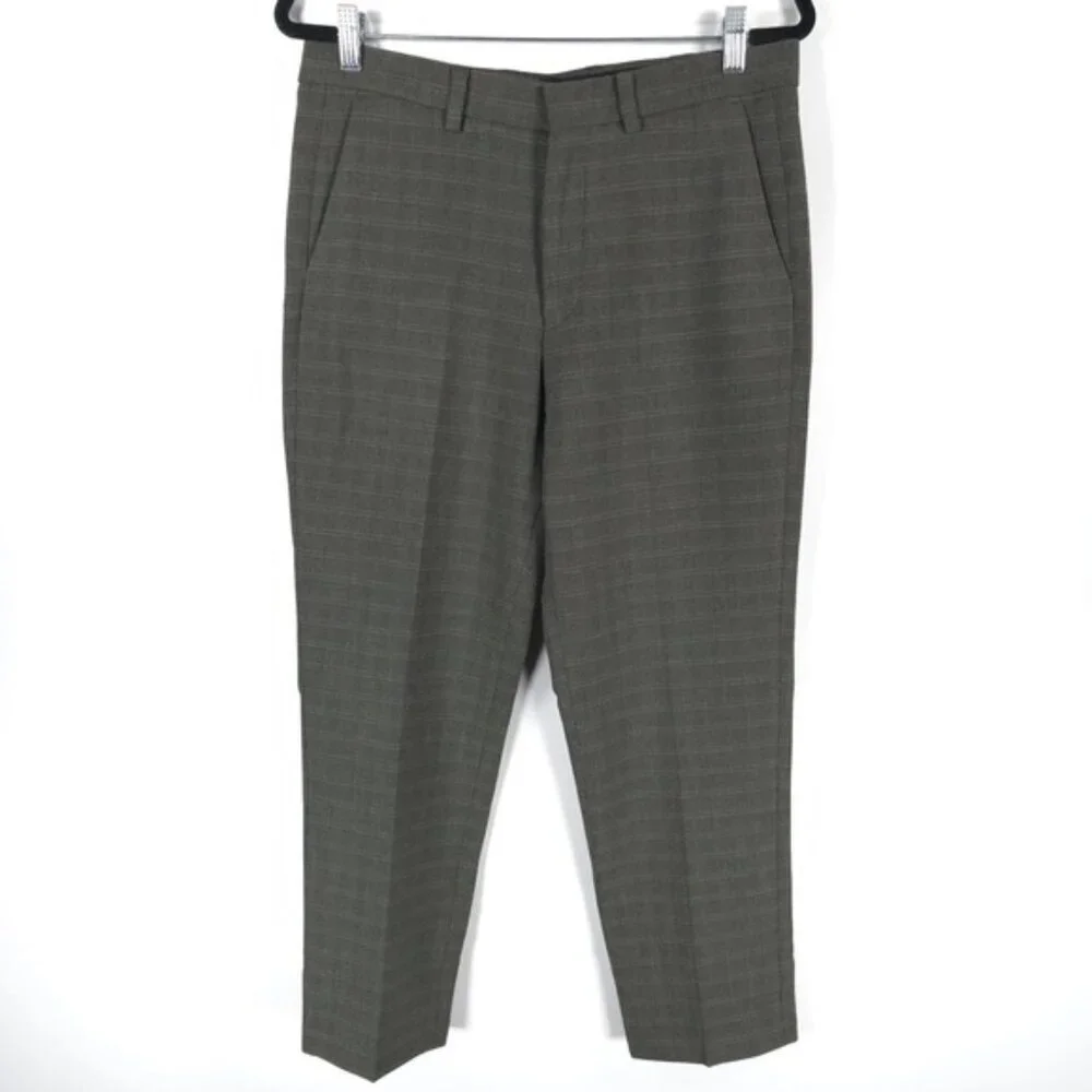 NWT ZARA Plaid Dress‎ Pants with Pockets 0706/451/505 Size 31